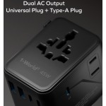 Momax UA31UKD 1-World² 45W 五接口雙 AC 旅行充電插座 (黑色)