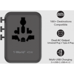 Momax UA31UKD 1-World² 45W 五接口雙 AC 旅行充電插座 (黑色)