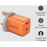 Momax UM81UKM 1-Charge 45W 雙輸出 GaN 充電器 (橙色)