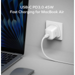 Momax UM73UKW 1-Charge 45W 雙輸出 GaN 充電器 (白色)