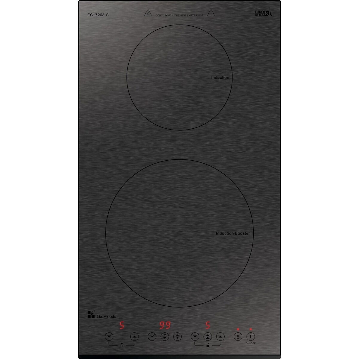 Garwoods 樂思 EC-7260IC-KBR 29厘米 嵌入式雙頭電磁爐 (Series 7 Domino) (拉絲鉛灰玻璃)