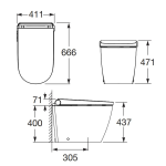 Roca A803476002 In-Wash Inspira X 牆排 100-155mm 一體式座地智能座廁 (白色)