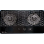 Taada 多田牌 LW2611B-B TG 5000W 75cm 嵌入式/座檯式 雙頭煤氣煮食爐 (黑色花紋玻璃面)