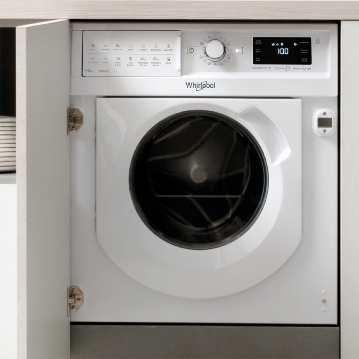 Whirlpool 惠而浦 WFCI75431 7.0/5.0公斤 1400轉 嵌入式前置式洗衣乾衣機