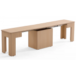 Flexi-Table FB-1.8+EB+2FC(NW) 0.4米至1.8米可伸縮餐桌+可伸縮長凳+2張折疊椅