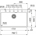 Franke MRG610-73 Maris 花崗岩 單昇盆 (瑪瑙黑色)