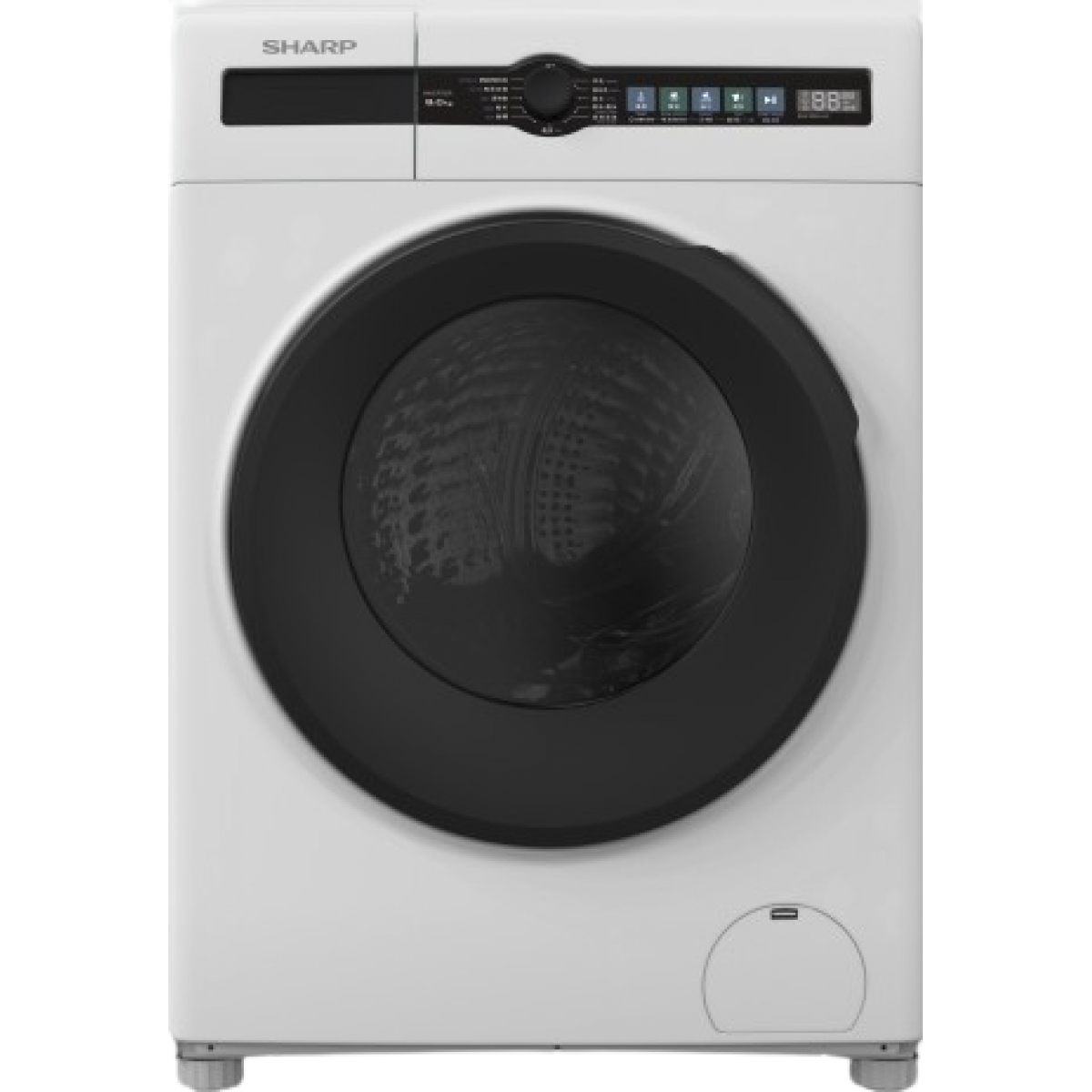 Sharp 聲寶 ES-FD8CH-W 8.0/5.0公斤 1400轉 纖薄蒸氣抗菌 前置式變頻摩打洗衣乾衣機
