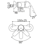 Walrus WR-500408-CP 單控花灑龍頭 (鍍鉻)