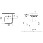 VitrA 5660B003-0001 Metropole 台下盆 (白色)