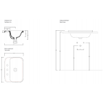 Valdama SOL1500/1 長方形半藏臺上面盆 (光白)