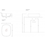 Valdama SEL02 長方形臺上面盆 (不含去水) (光白)