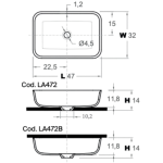inbani LA472 QUADRO 長方形 台上盆