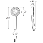 Roca A5BG113C0N Stella 3速手持花灑
