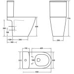 Roca 341759+342759+80405200H Atis-V Rimless® Vortex 自由咀分體座廁配M1洗淨廁板套裝