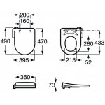 Roca 341759+342759+80405200H Atis-V Rimless® Vortex 自由咀分體座廁配M1洗淨廁板套裝