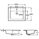 Roca Wild 3279AE+Z802D60LWH 一體式面盆+雙門面盆櫃套裝