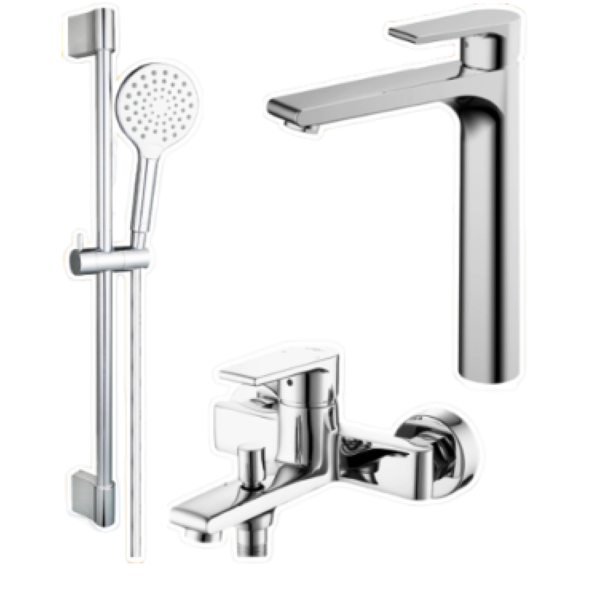 GoBoss 683-06 優惠套裝 (高身龍頭 + 浴缸龍頭 + 淋浴套裝) (槍灰色)