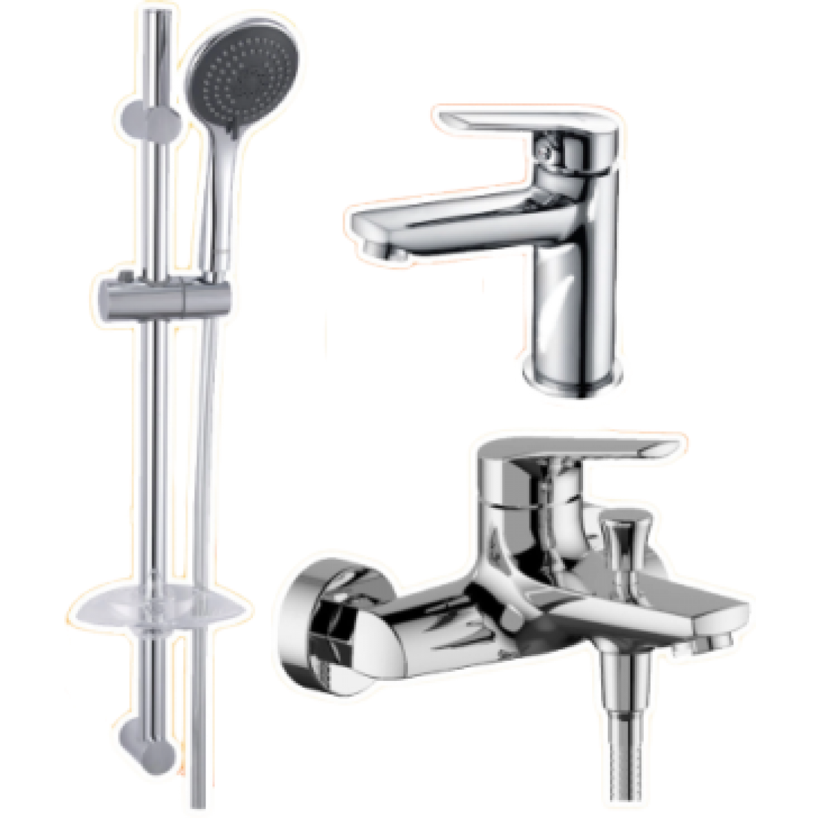 GoBoss 801 優惠套裝 (龍頭 + 浴缸龍頭 + 淋浴套裝) (銀色)