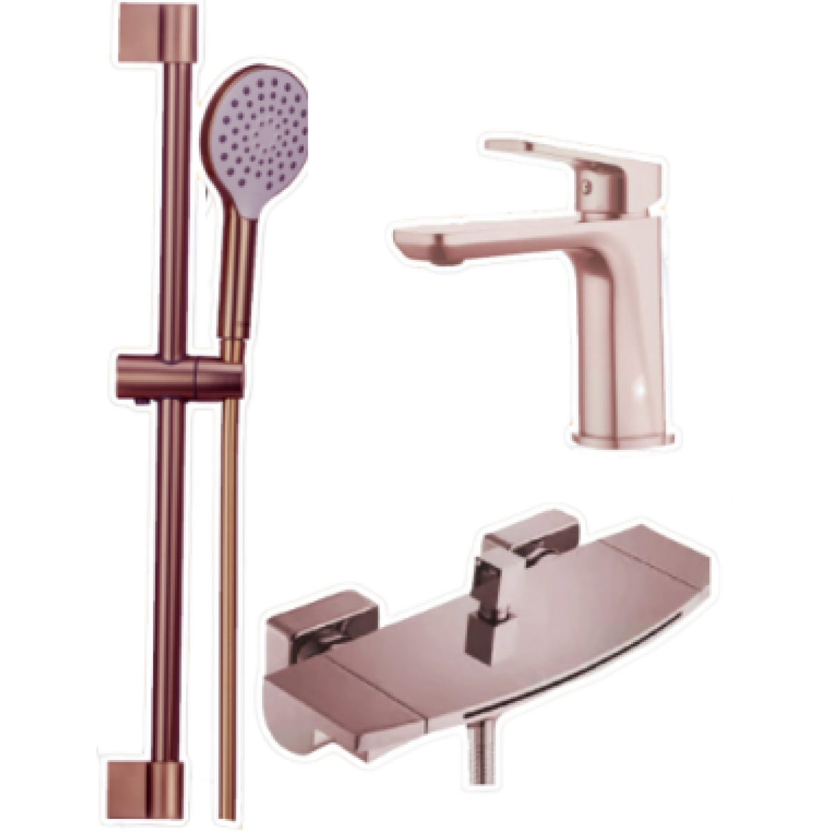 GoBoss 282 3合1優惠套裝 (龍頭 + 浴缸龍頭 + 淋浴套裝) (玫瑰金色)