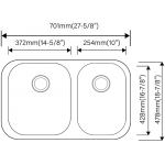 Goboss GB-1703 圓角大小雙星盆