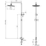 Roca A5B5450C0N Modica 圓形雨淋淋浴柱 (可調校高低) (鍍鉻色)