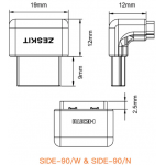 Zeskit SIDE-90 鋅合金 HDMI 90度轉接頭 (左)