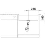 BLANCO SUBLINE 700-U(523443) 花崗岩合成單槽鋅盤｜岩石灰色