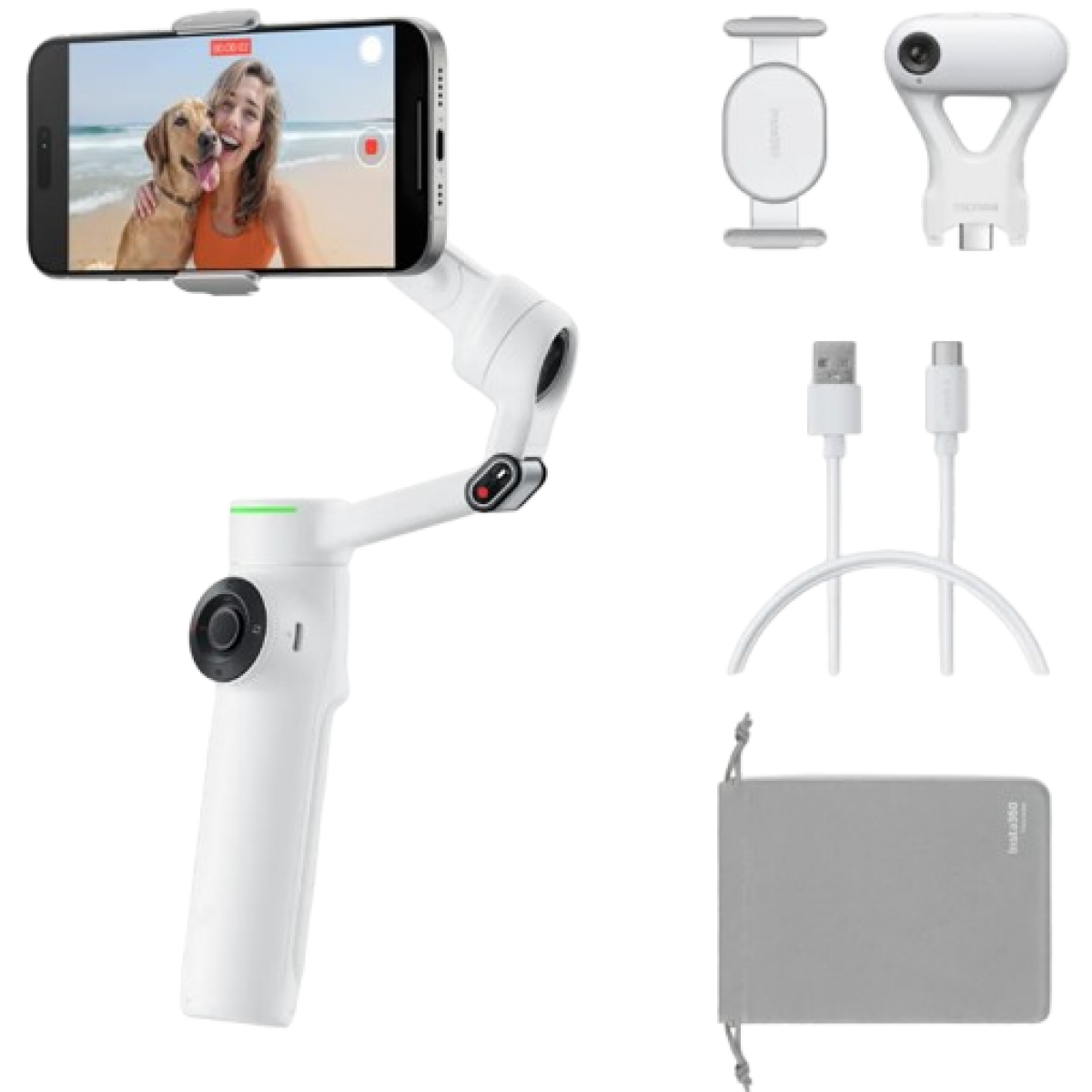 Insta360 Flow 2 Pro AI 追蹤模組套裝 (雪山白)