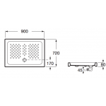 Roca 3740HU 長方形淋浴盆連浴缸去水