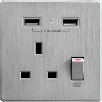 M2K AP105AL-G 2.1A Single USB Charging Panel (Wallpaper Pattern Series) (Grey)