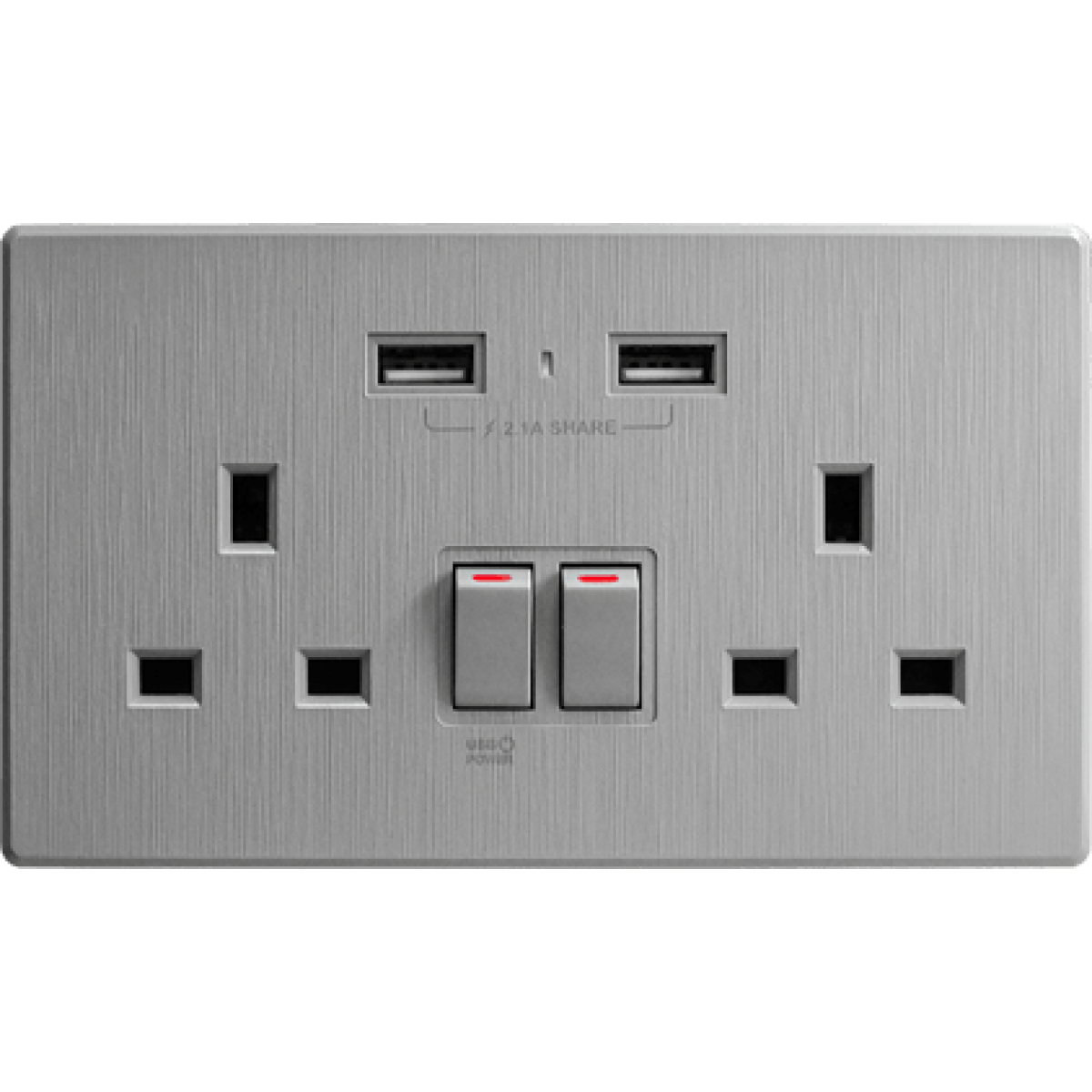 M2K AP202AL4-G 4.2A雙USB充電面板（牆紙紋，太空灰）