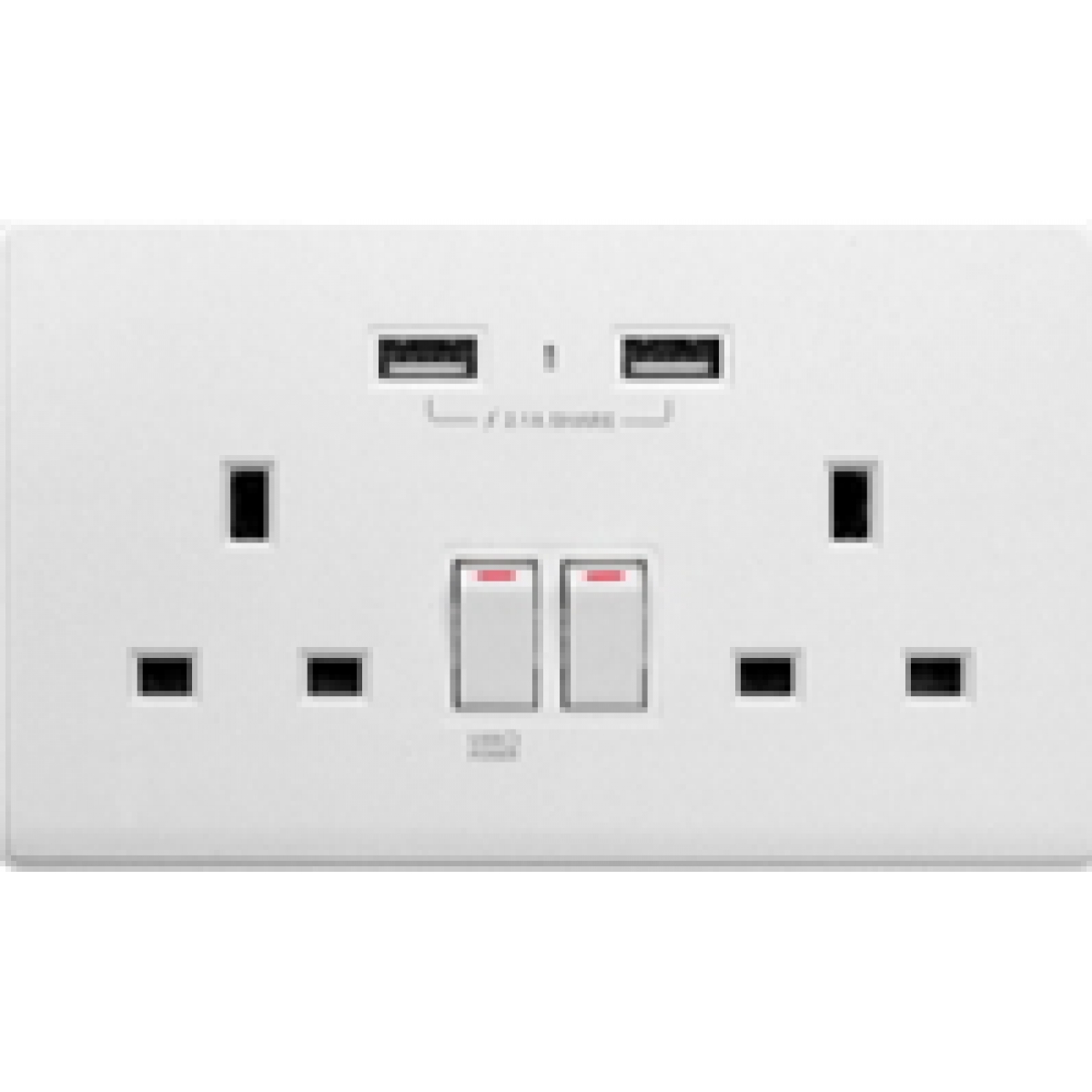 M2K AP202AL4-W 4.2A雙USB充電面板（牆紙紋，白色）