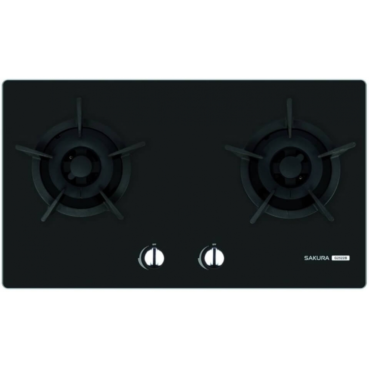 SAKURA 櫻花 G2522B-TG 雙頭嵌入式煤氣爐 - 5.0kW強勁火力，熄火安全強化玻璃面板