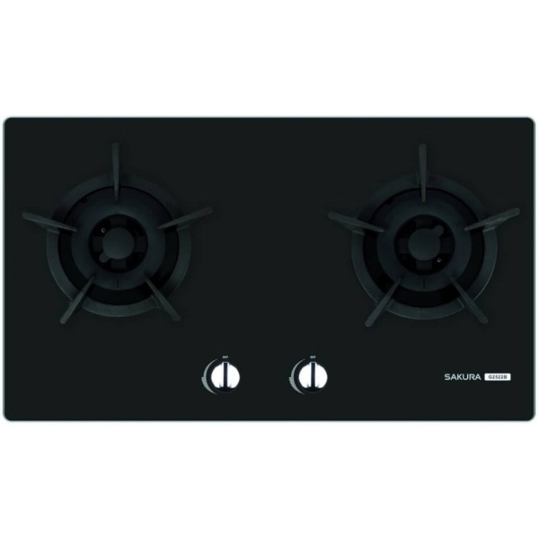 SAKURA 櫻花 G2522B-TG 雙頭嵌入式煤氣爐 - 5.0kW強勁火力，熄火安全強化玻璃面板