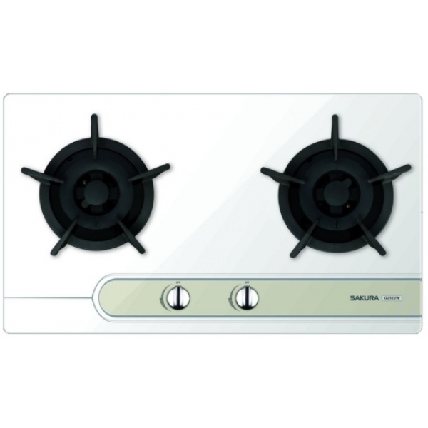 SAKURA 櫻花 G2522W-TG 雙頭嵌入式煤氣煮食爐：5.0kW強大火力，強化玻璃面板，熄火安全裝置
