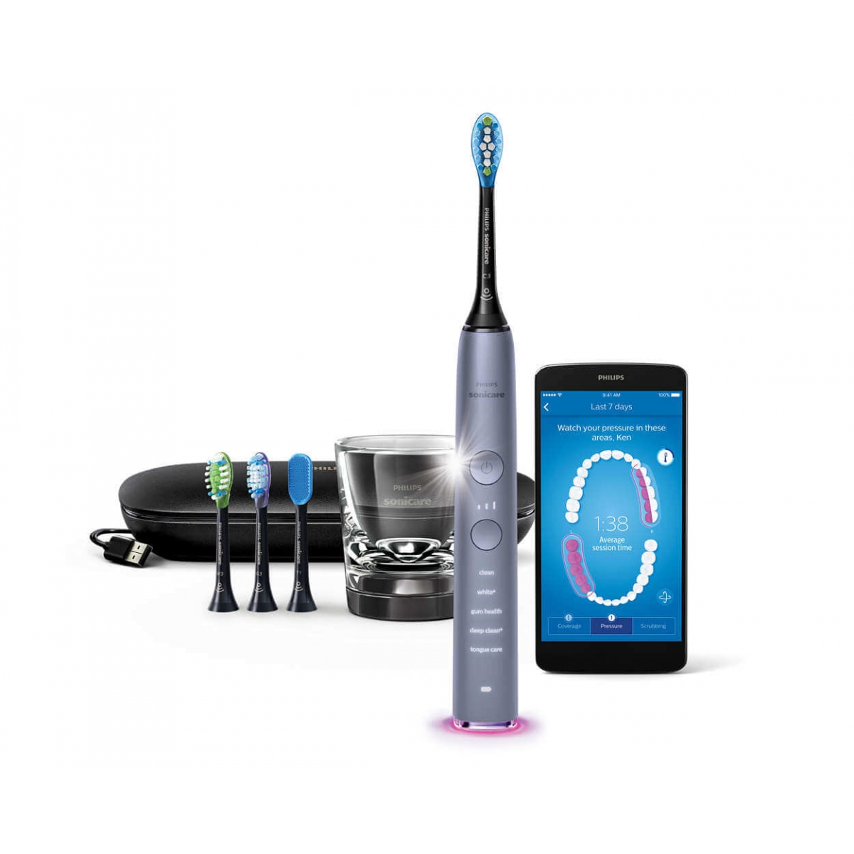 PHILIPS Sonicare DiamondClean Smart 9500 聲波震動牙刷 HX9924/42 (銀色)