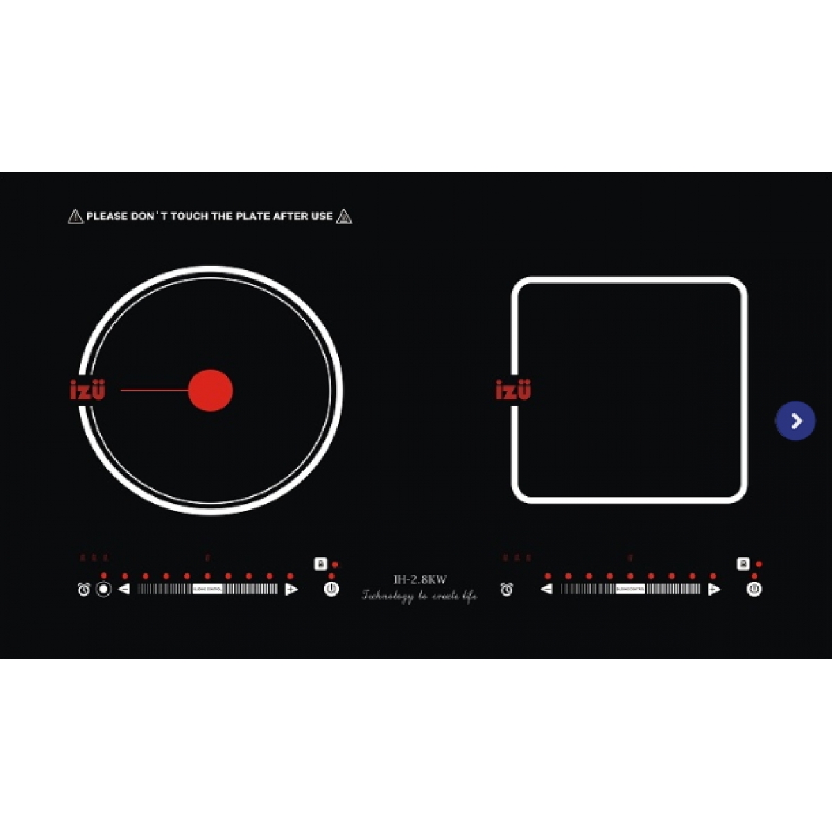 Izu 伊豆 IH-2.8KW 73cm 嵌入式電磁+電陶爐 - 智慧功率共享、多重保護