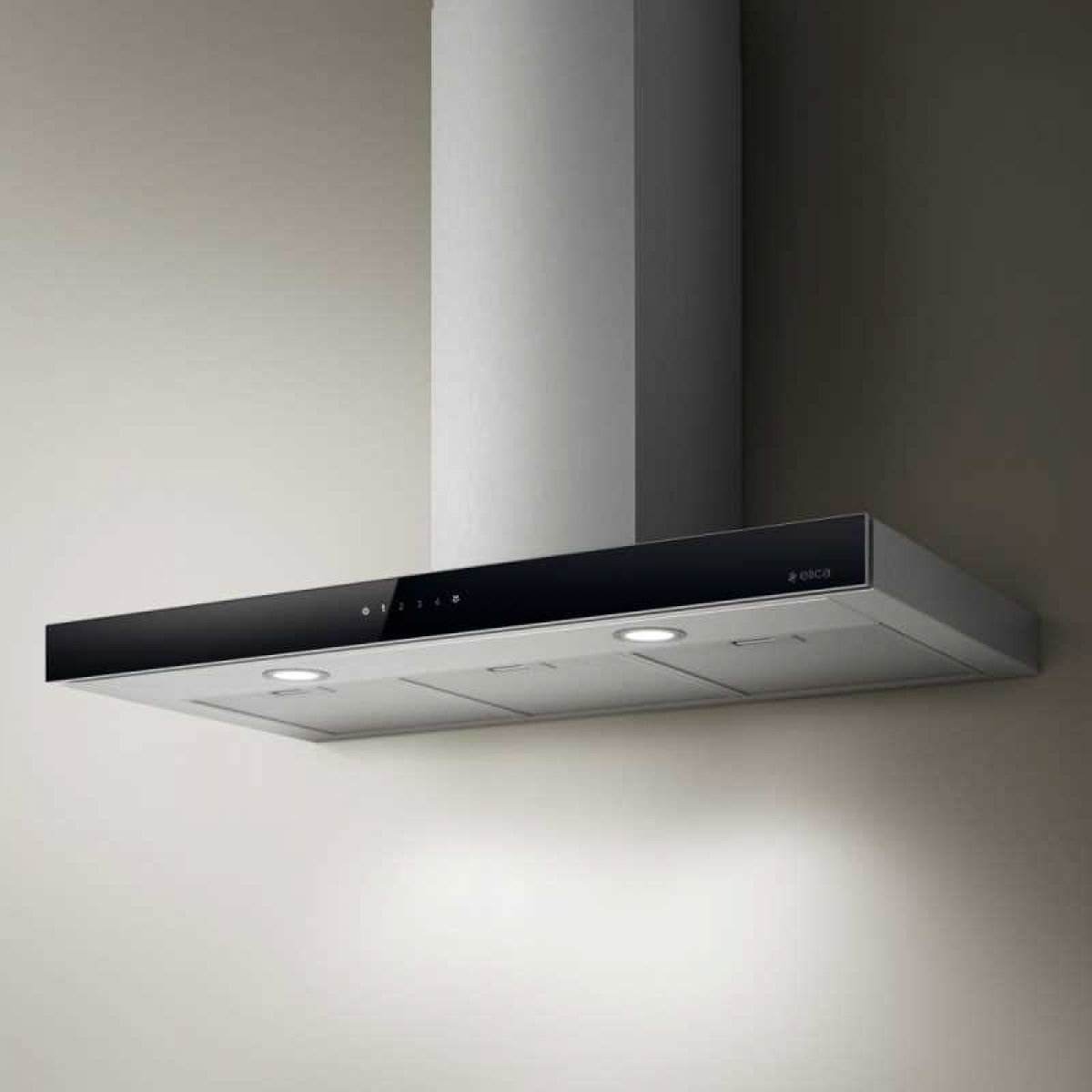 ELICA JOY BLIX/A/90：90厘米掛牆式抽油煙機，1000m³/h，不銹鋼黑玻璃