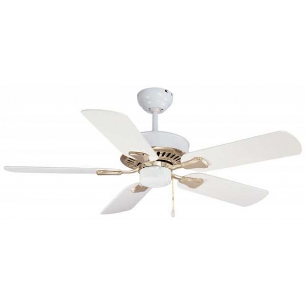 SMC HCM44VW 44吋天花吊扇：白/金銅色光面木扇葉